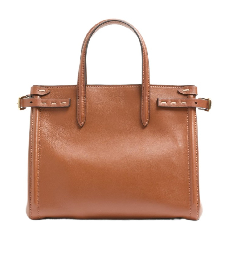Valentino Garavani Brown Leather Antibes Shopping Bag