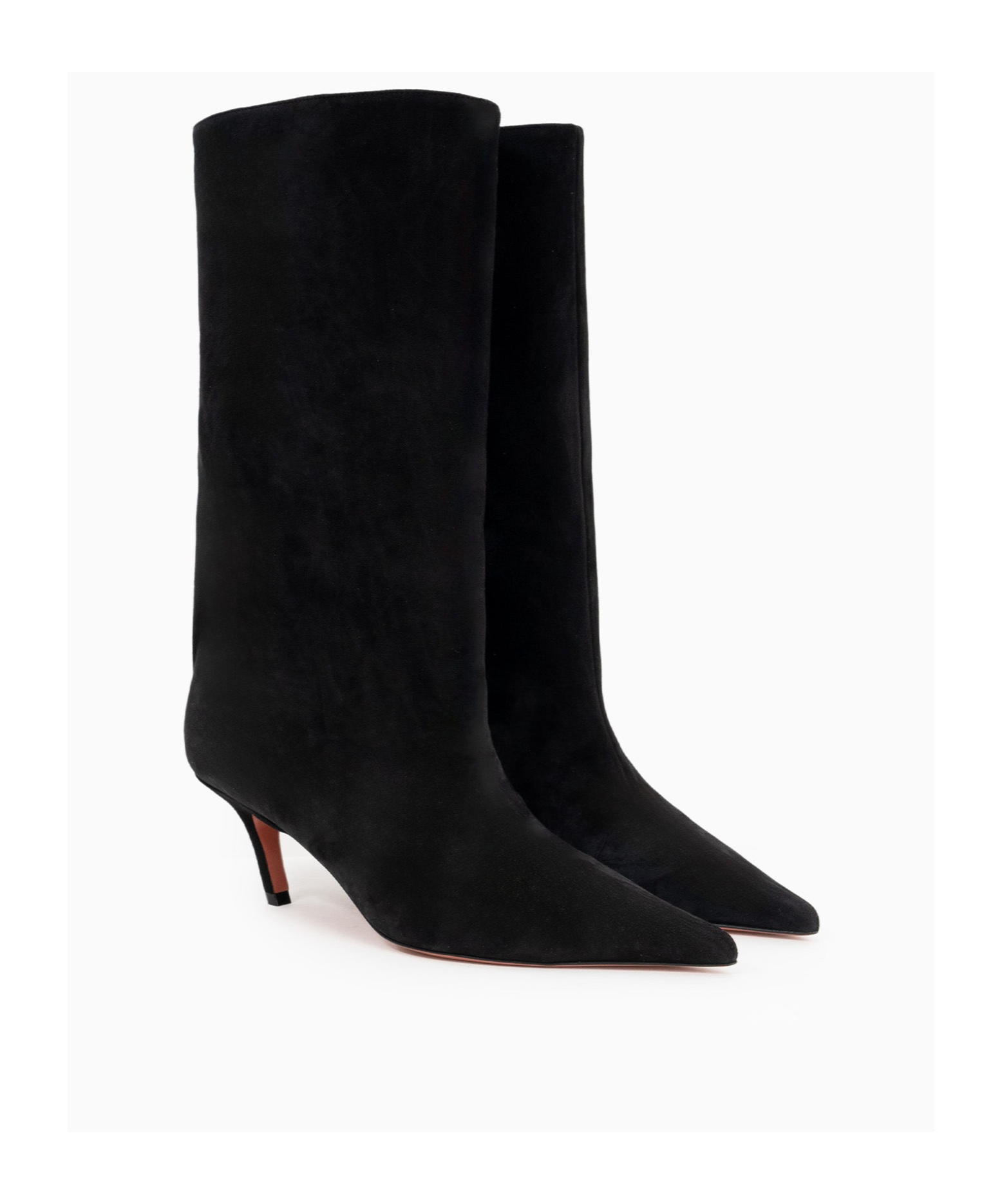 Amina Muaddi Pointed Short Boots In Black