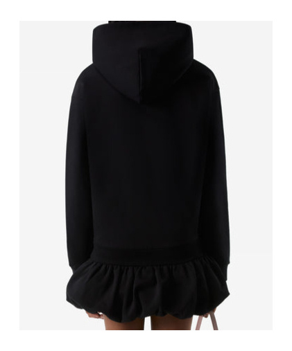 Coperni Black Basque Logo Hoodie Minidress In Black