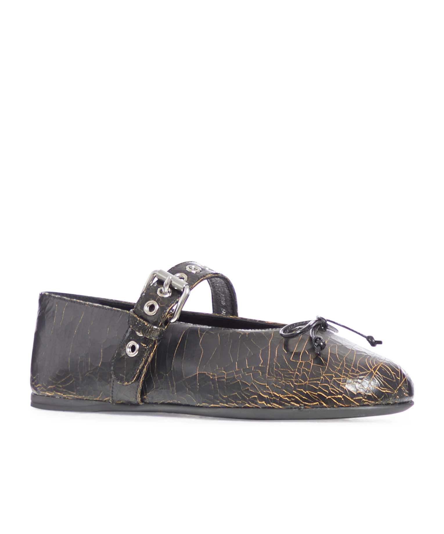 Miu Miu Logo Flats In Black