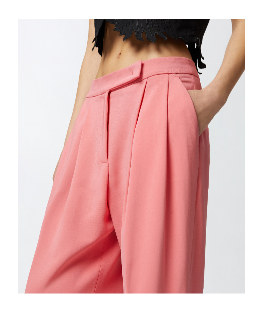 Pinko Elegant Wide-leg Trousers With Darts In Pink