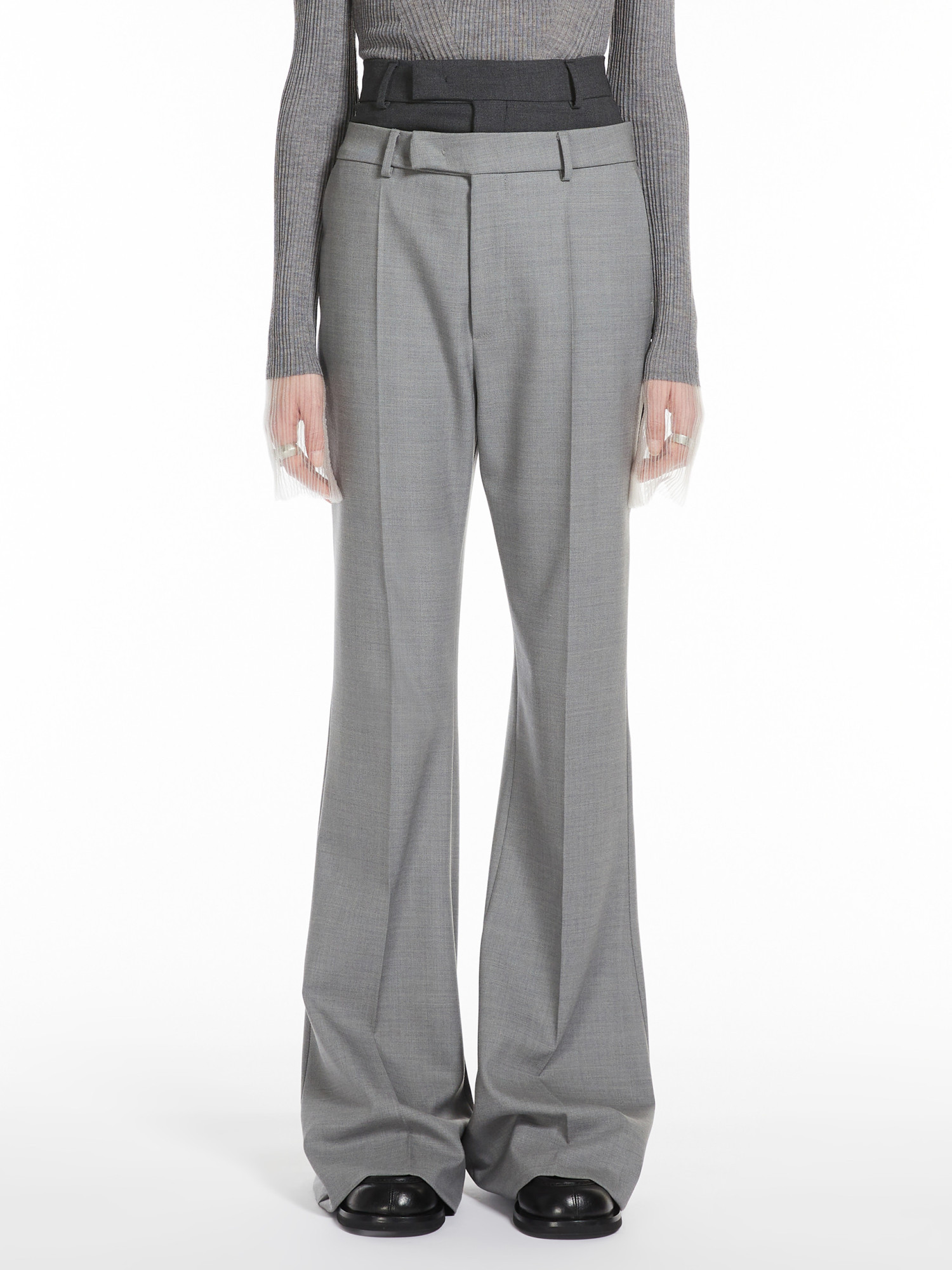Sportmax Belt-loop Casual Pants In Gray