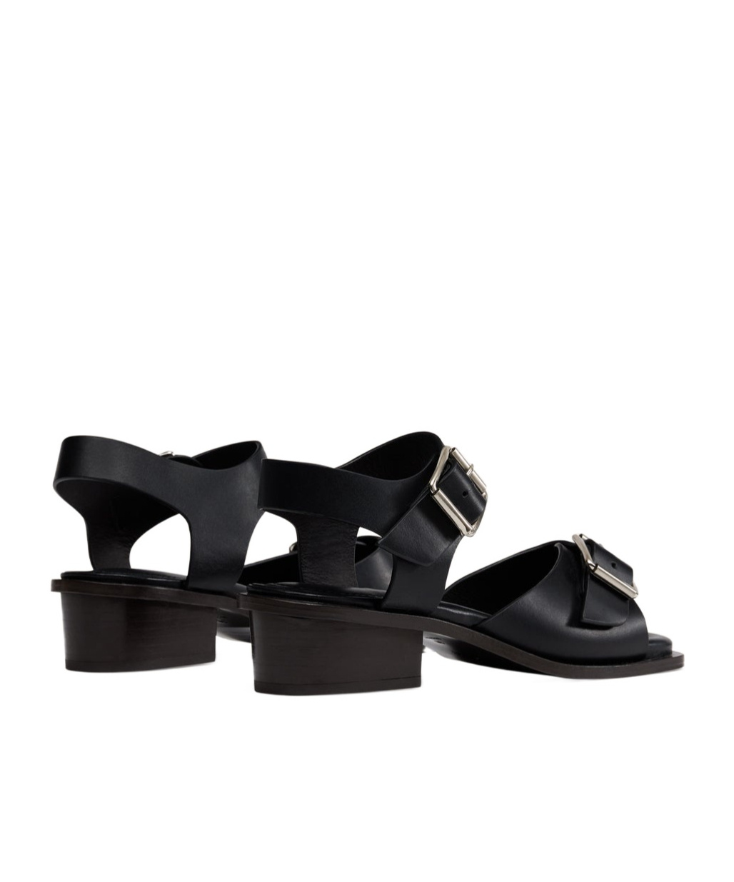Lemaire Square Heeled Sandals With Straps 35 In Black