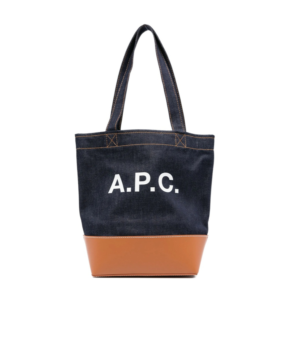 Apc Medium Logo-detail Denim Tote Bag In Multi