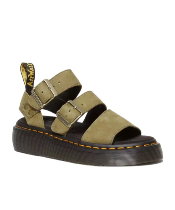 Dr. Martens' Khaki Gryphon Quad Sandals In Black