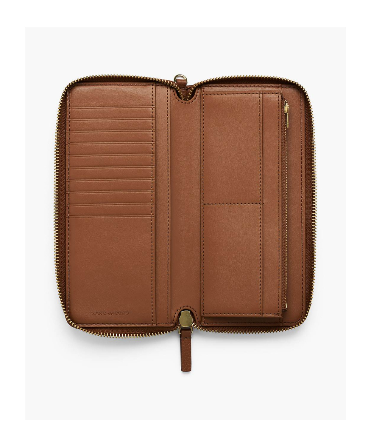 Marc Jacobs Continental Leather Wallet In Brown