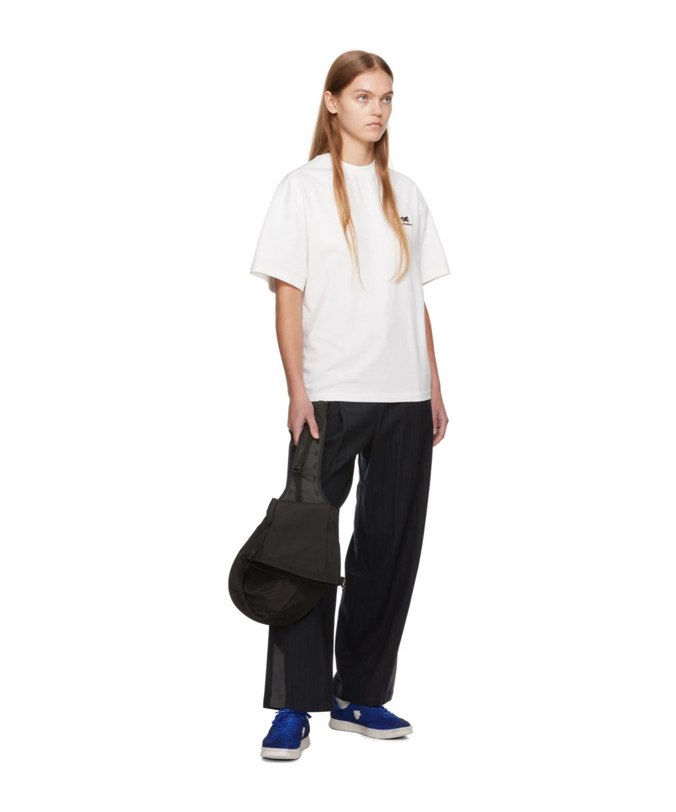 Ader Error Striped Belt-loop Casual Pants In Black