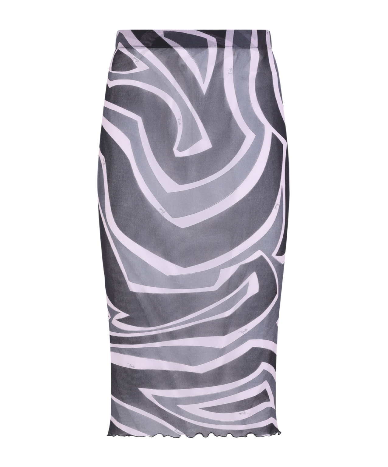 Pucci Prnted Tulle Longuette Midi Skirt Clothing In Multi