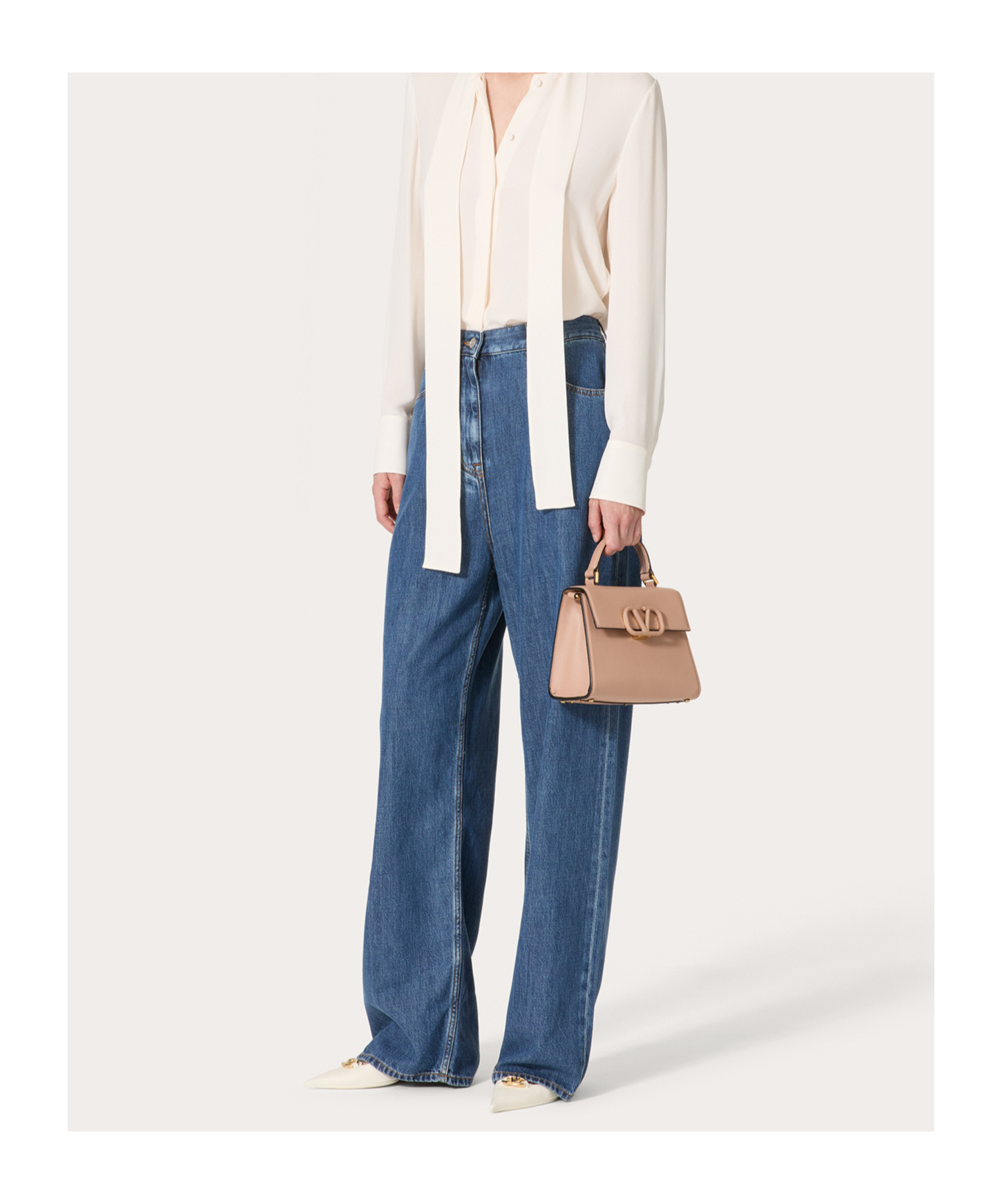 Valentino Small Calf Leather Vsling Top-handle Bag In Pink
