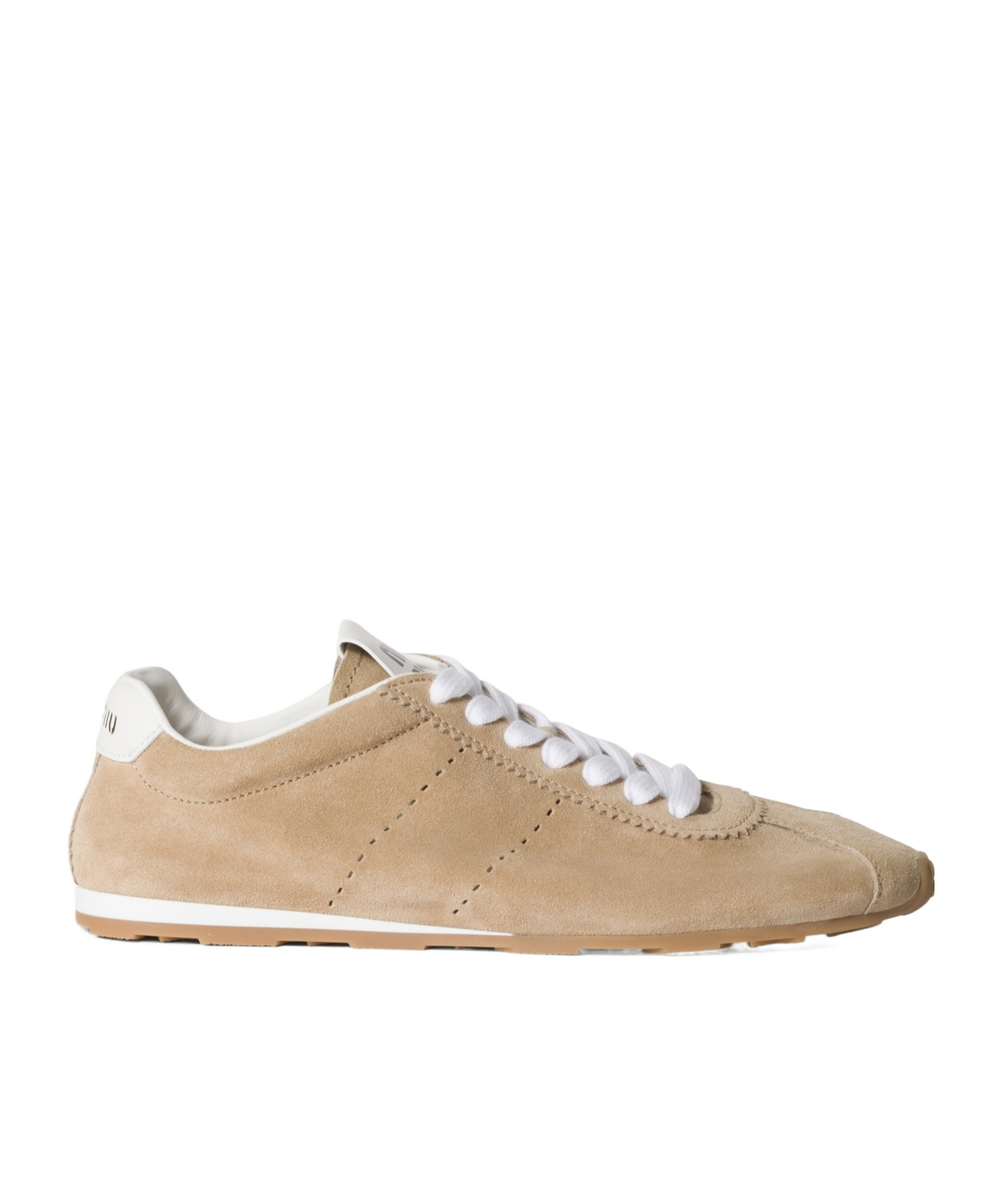 Shop Miu Miu Plume Suede Sneakers In Nude