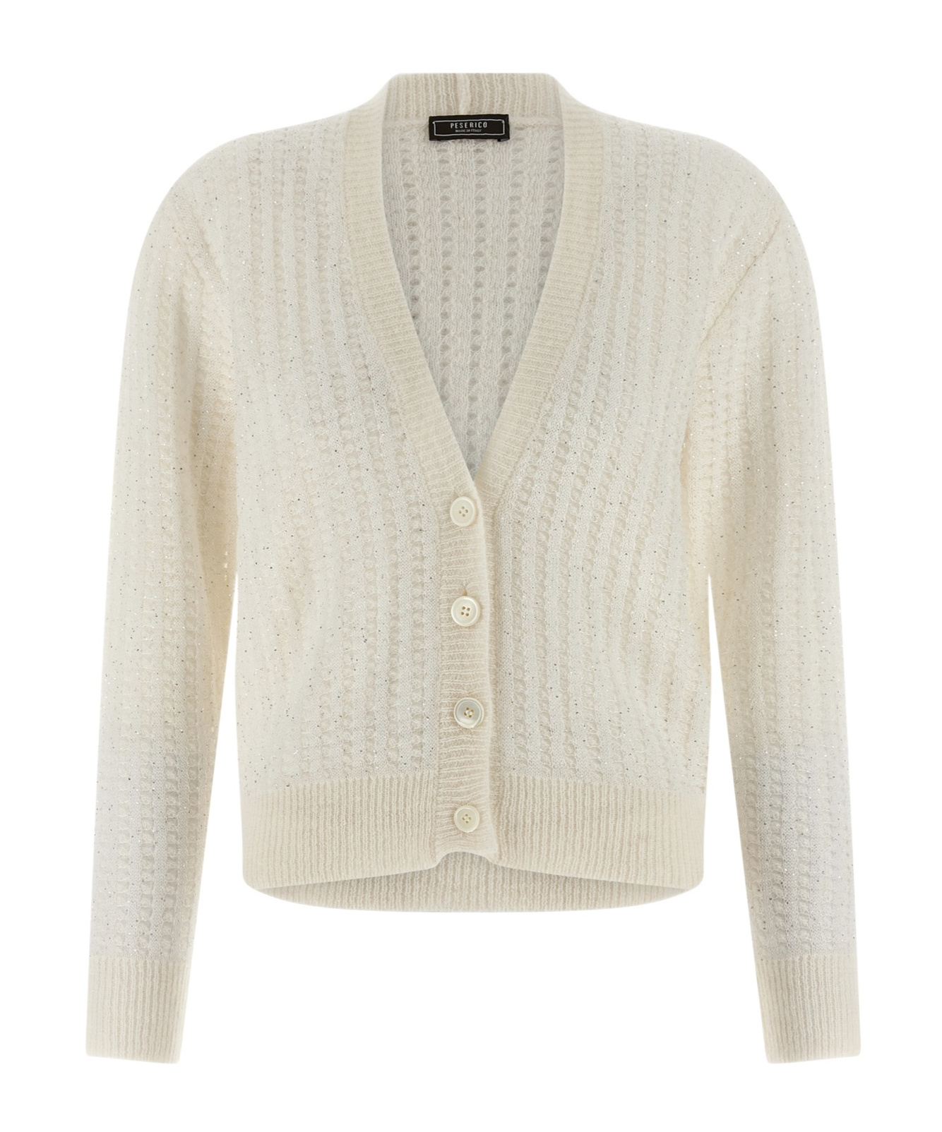 Peserico Tricot Cardigan Sweaters And Cardigans White In Neutral