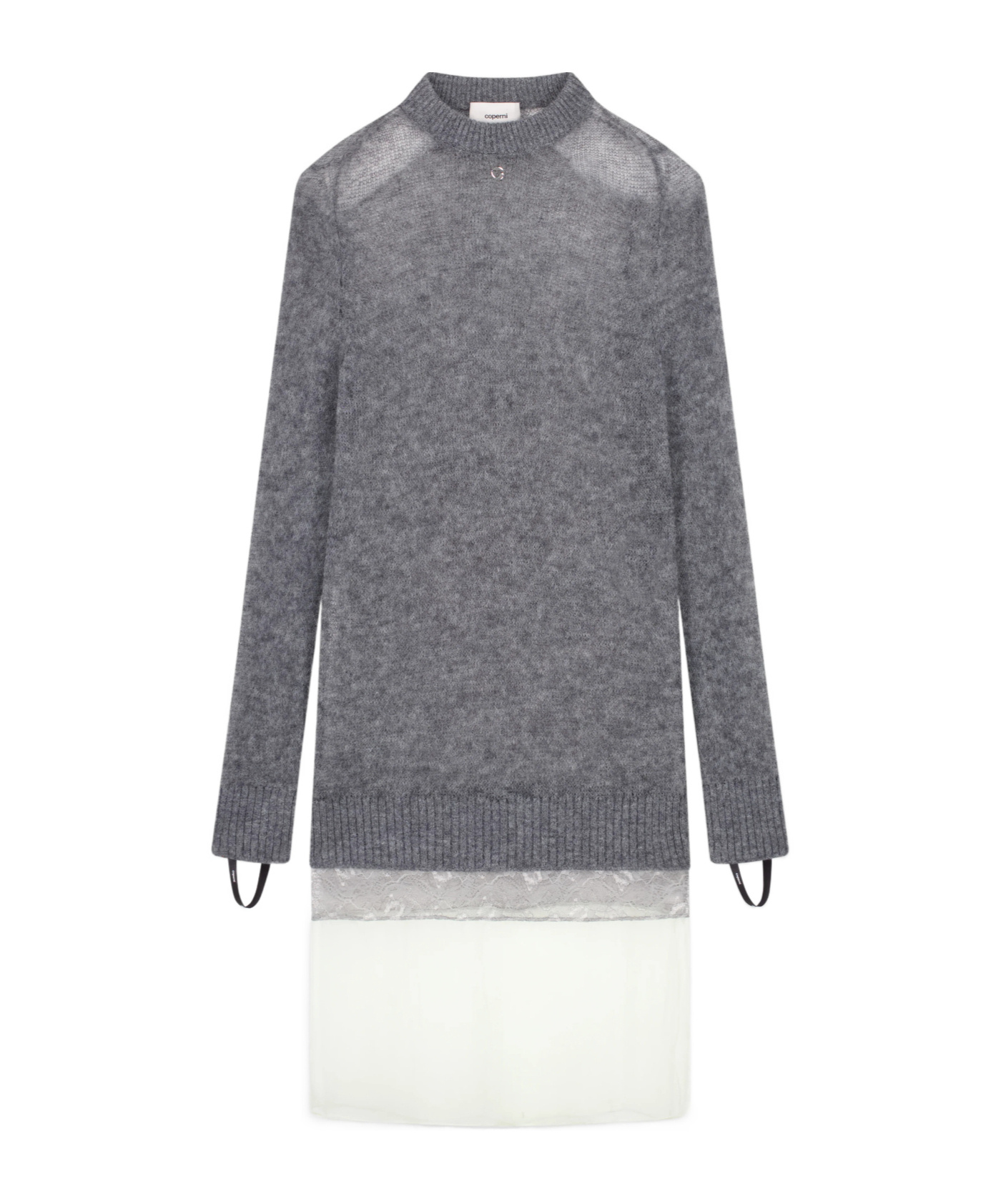 Coperni Knitted Patchwork Dress In Gray