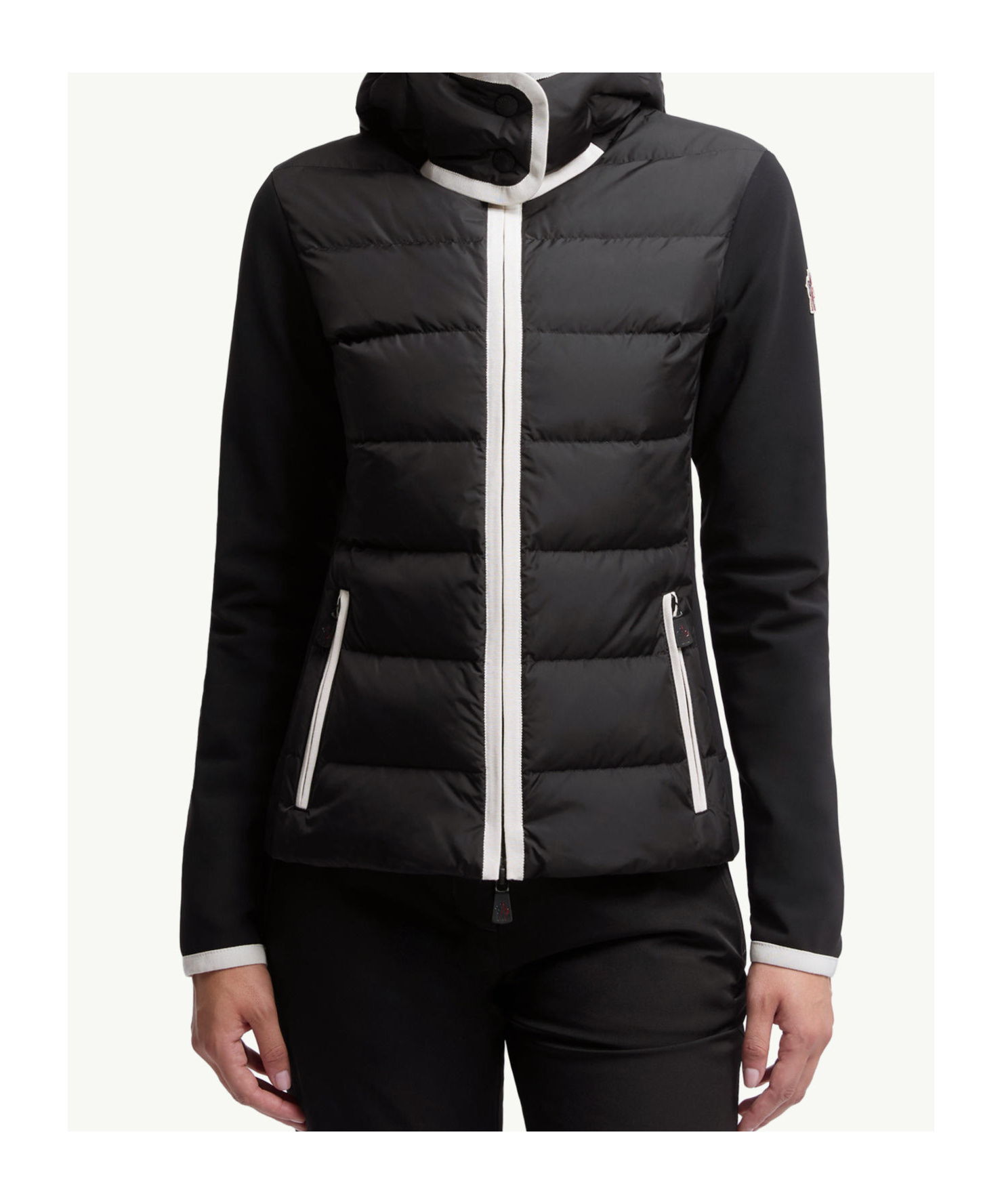 Moncler Padded Zip-up Hoodie In Black