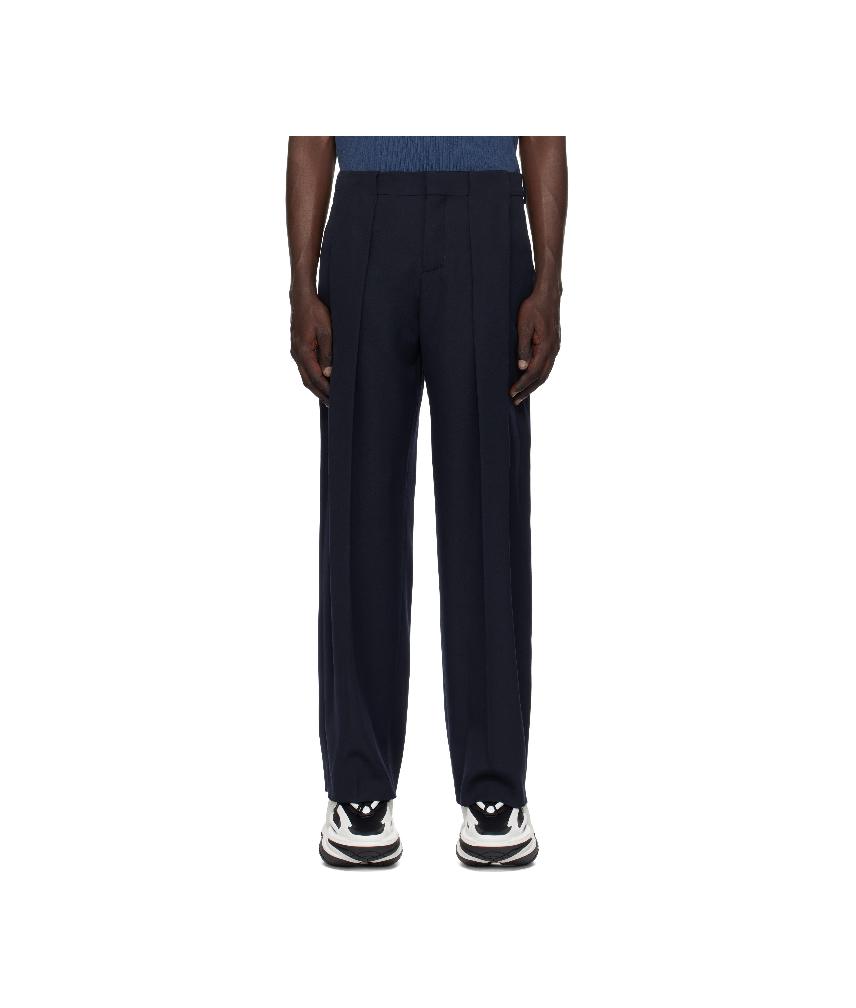 Shop Balmain Pleated Casual Pants In Black