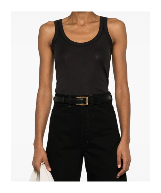 Lemaire Ribbed Sleeveless Top With In Black