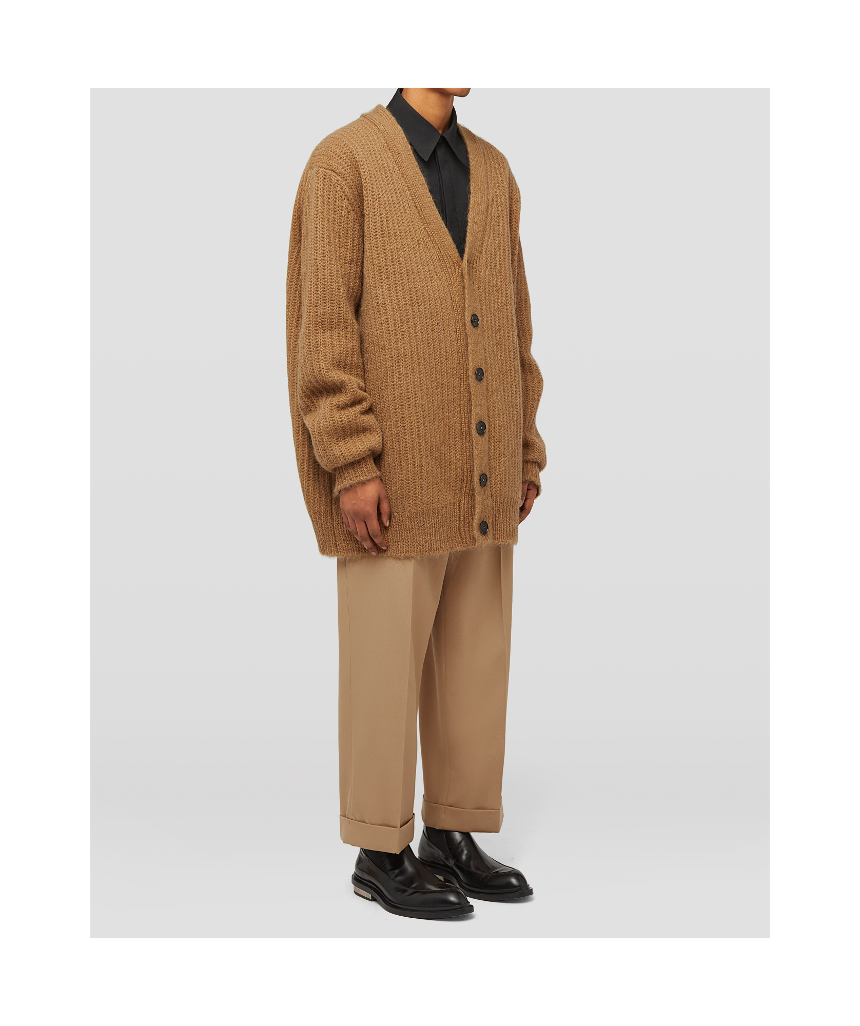 Jil Sander Buttoned-up Cardigan In Brown