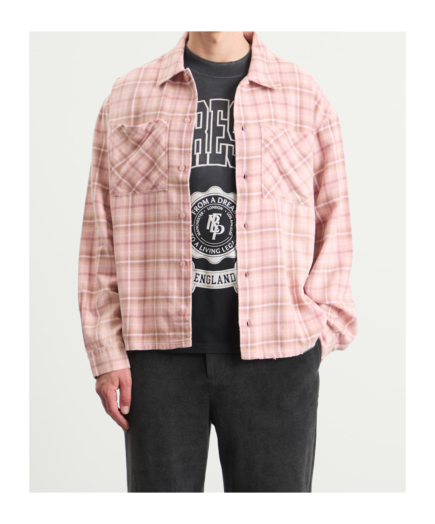 Represent Flannel Checked Shirt In Animal Print