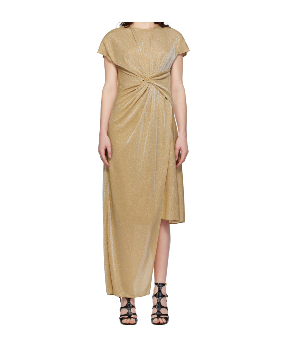 Shop Lanvin Short Sleeve Dress In Nude