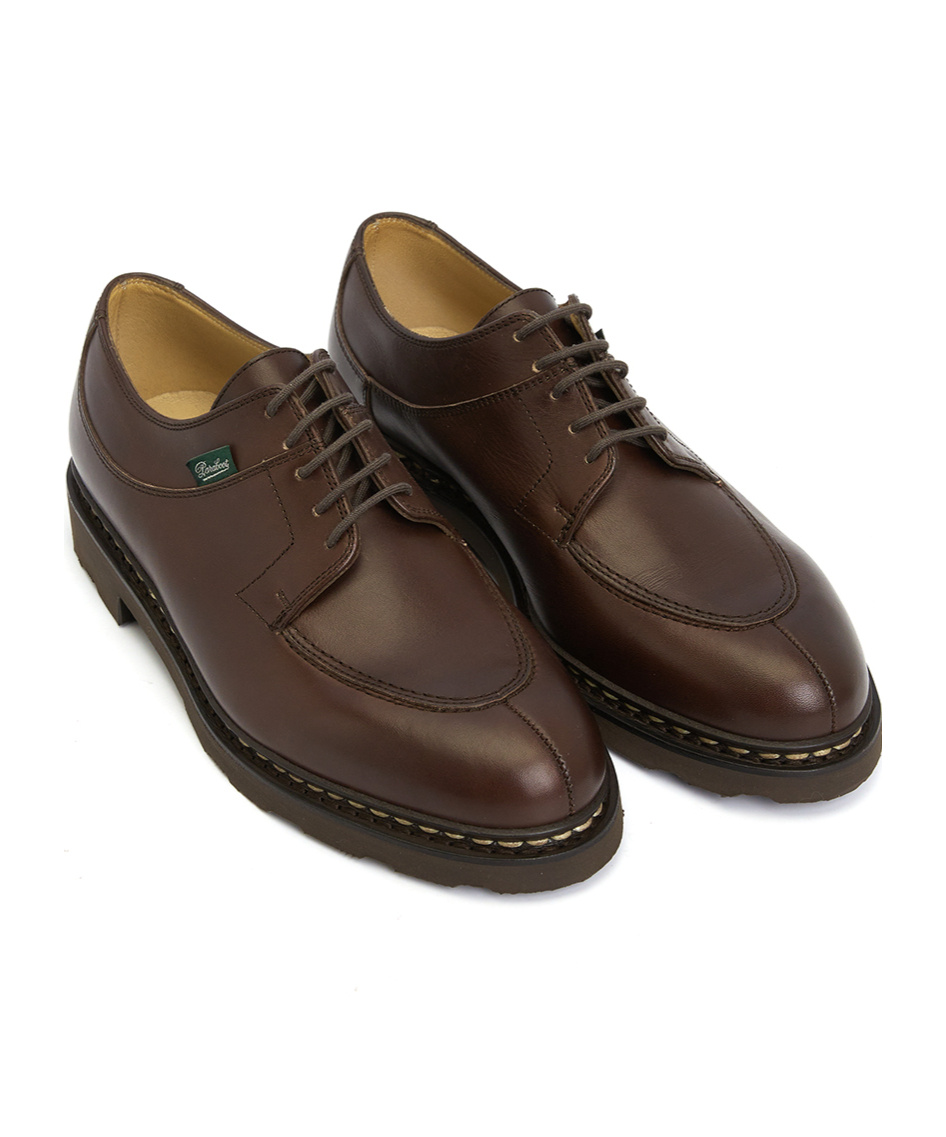 Shop Paraboot Laced Derby Shoes In Black