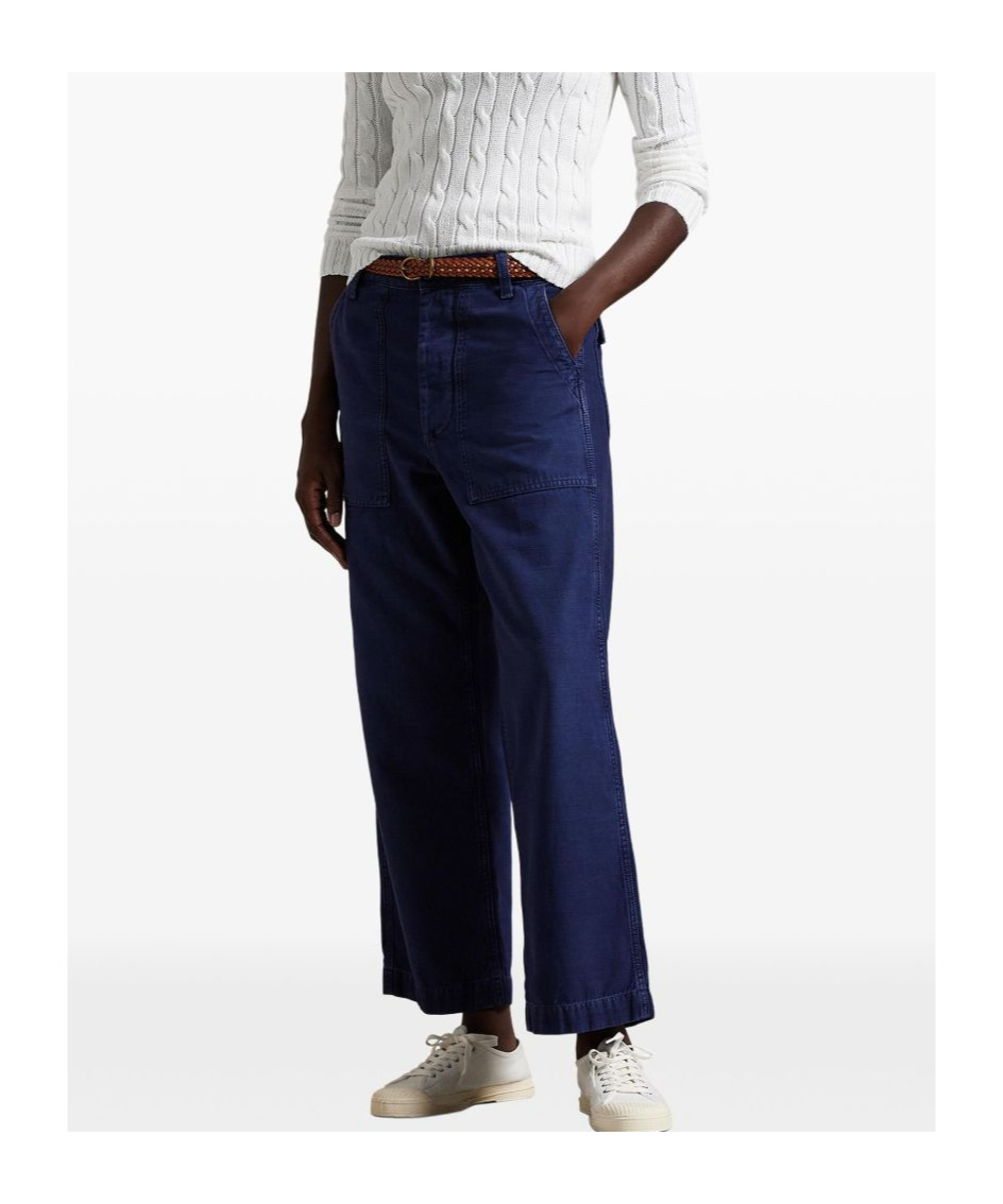 Polo Ralph Lauren Wide-leg Trousers In Navy Blue