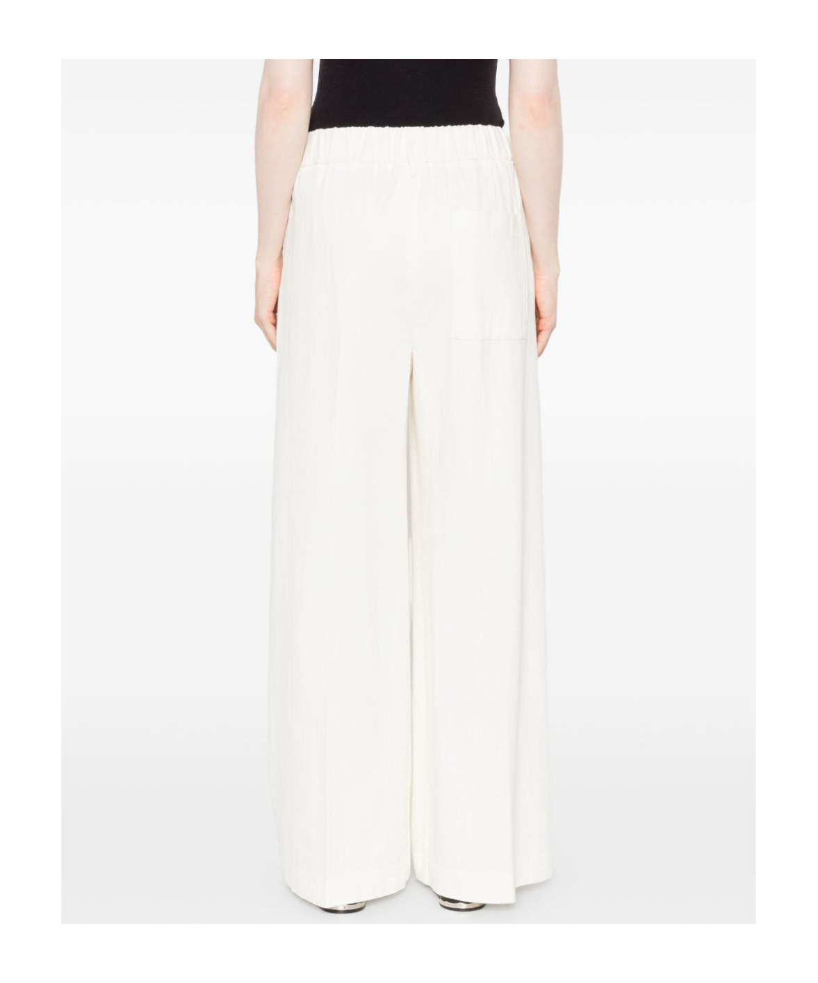 Forte Forte Comfortable Wide Leg Cotton Trousers In White