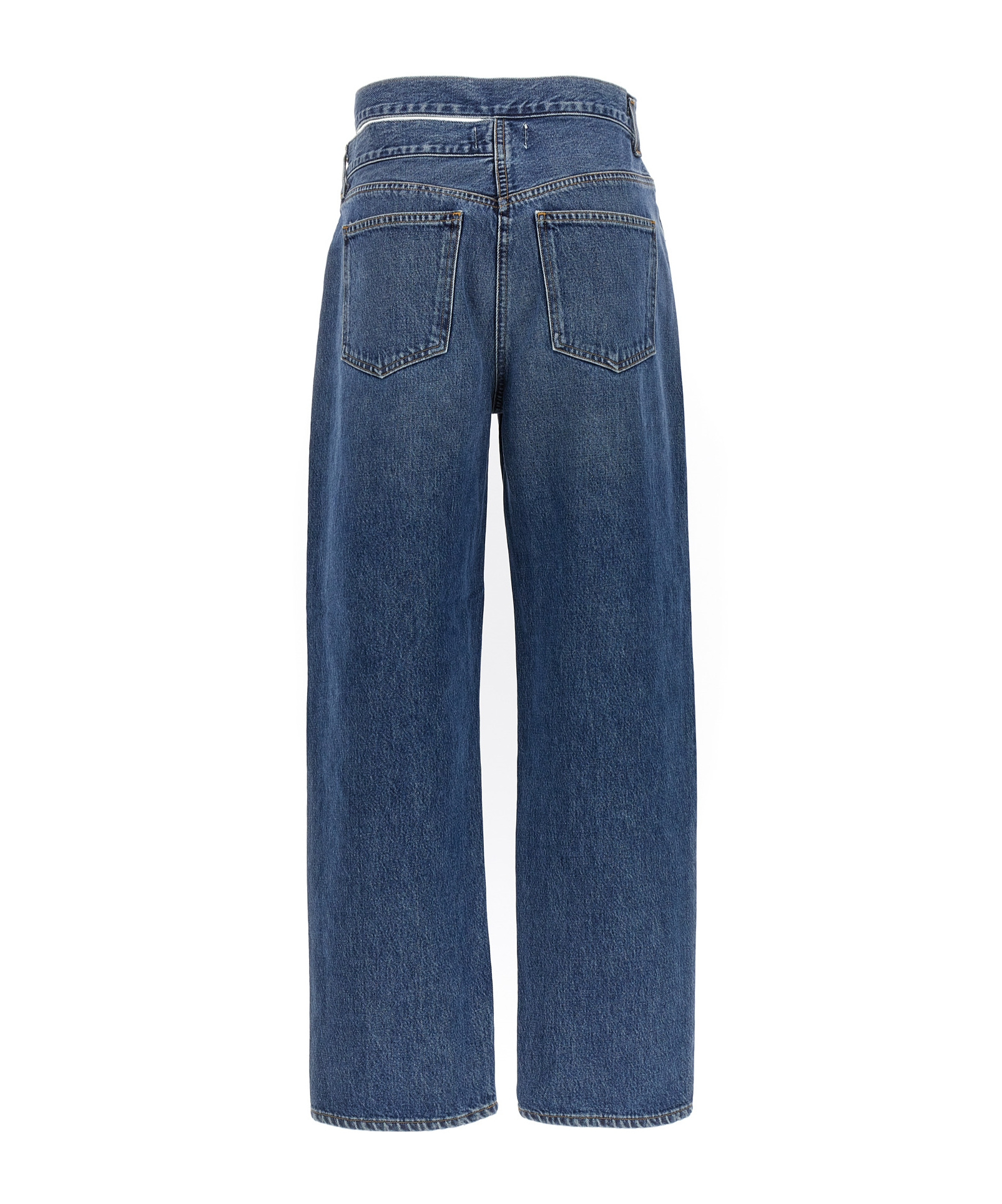 Agolde High Waist Denim Trousers In Blue