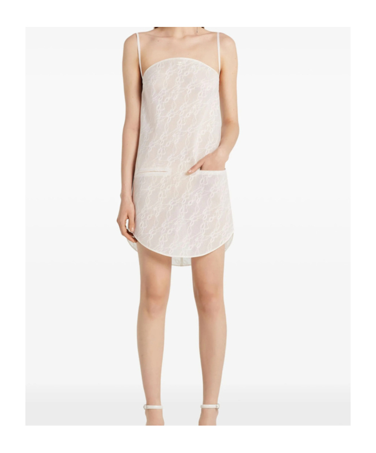 Courrèges Lace-embroidered Mini Dress In White