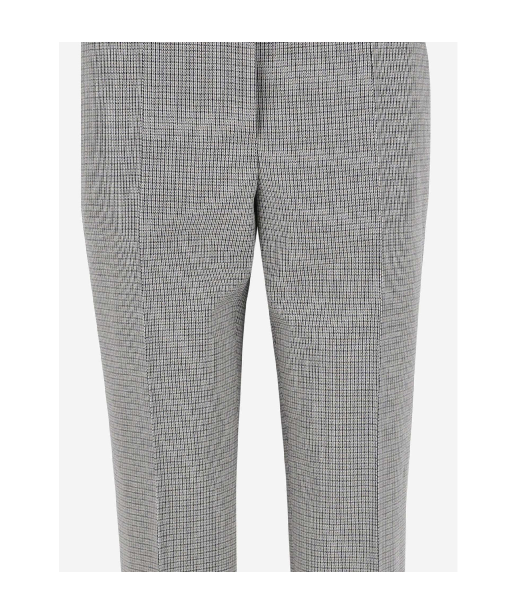 Jil Sander Wool Checked Trousers In Gray
