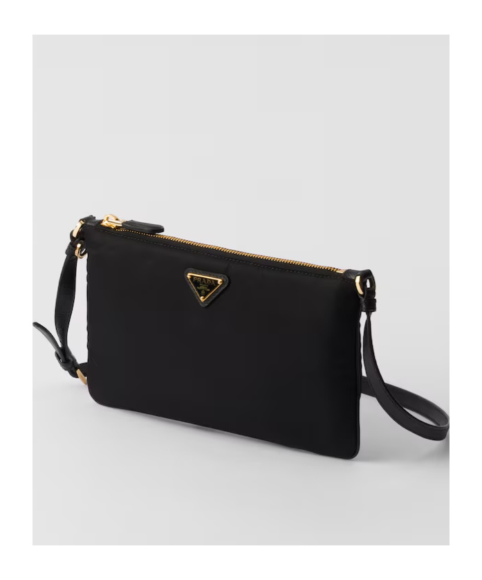 Prada Triangle-logo Shoulder Bag In Black
