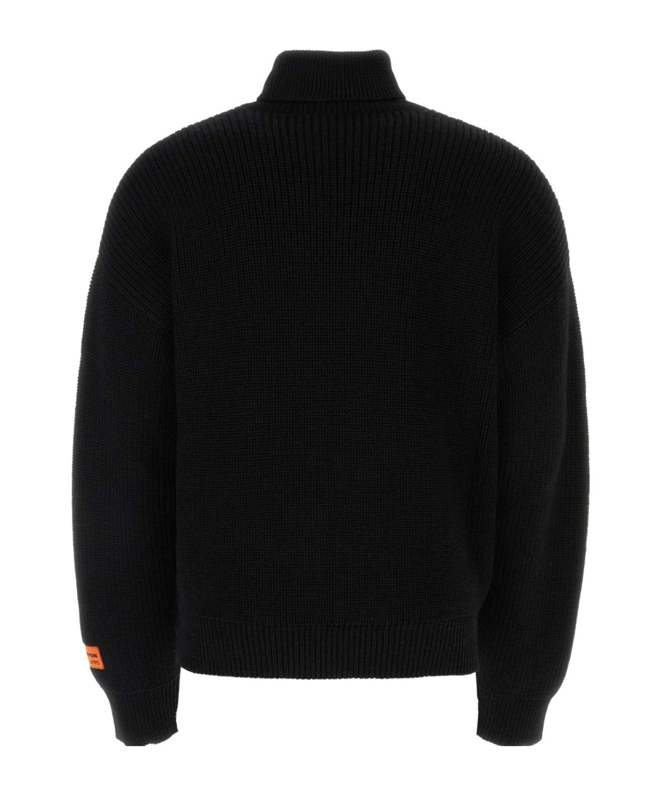 Heron Preston Logo Embroidered Turtleneck Jumper In Black