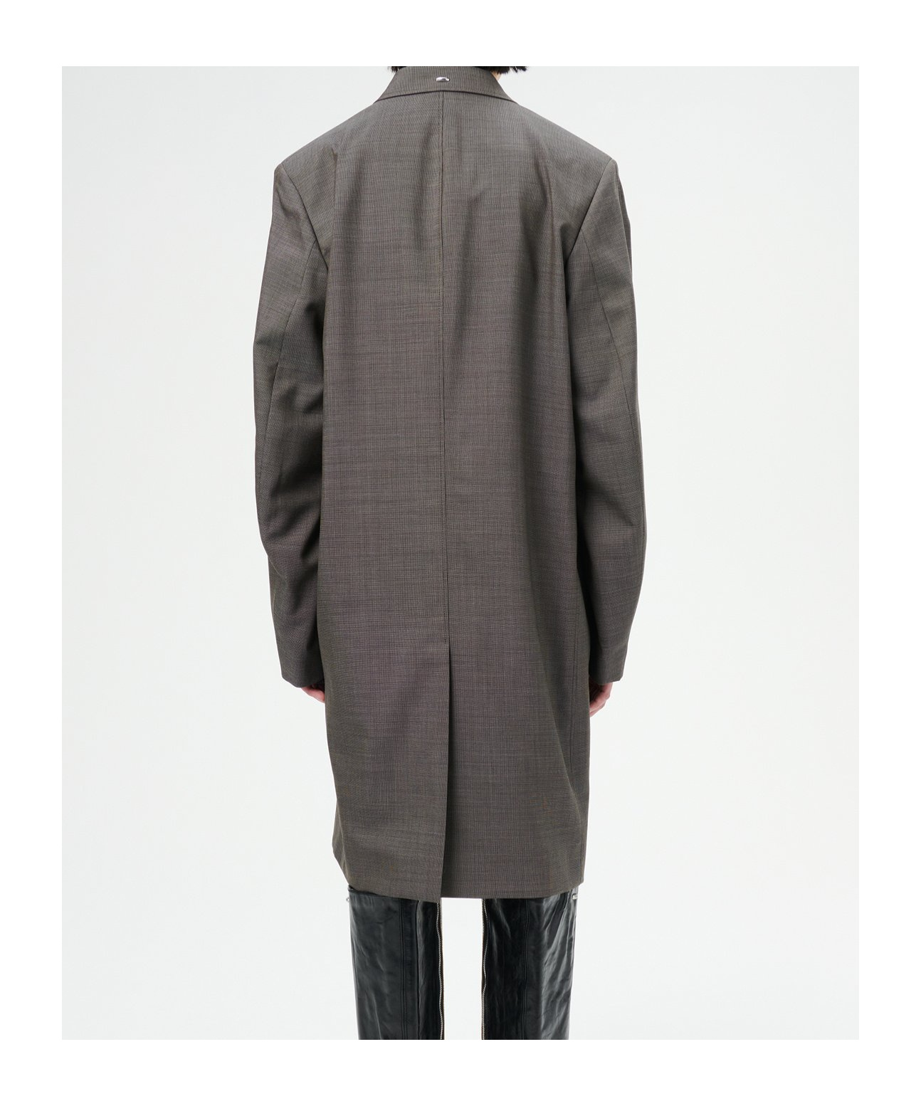 Our Legacy Checked Wool Coat In Black