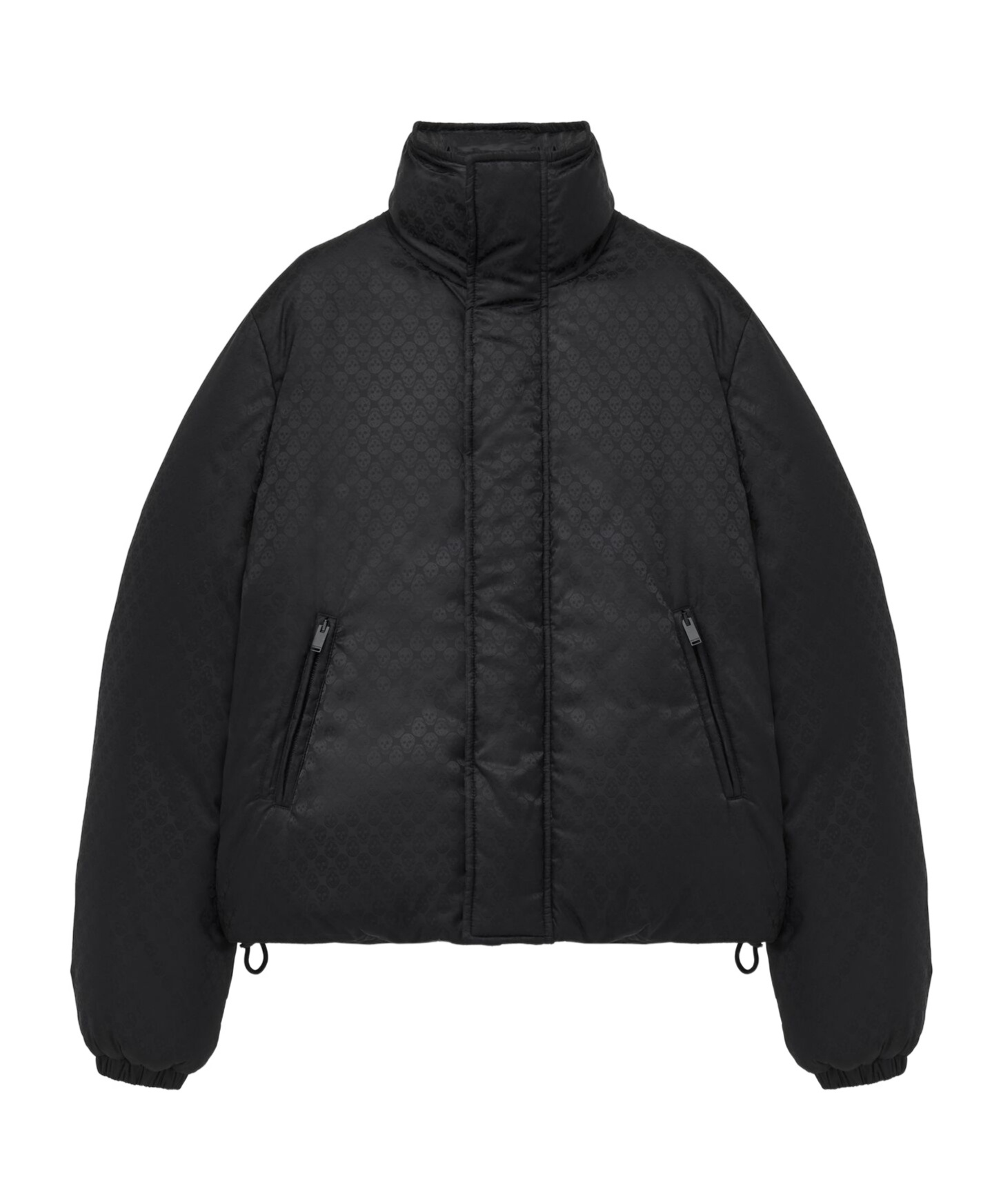 Alexander Mcqueen Men's Skull Jacquard Puffer Jacket In Black In Black
