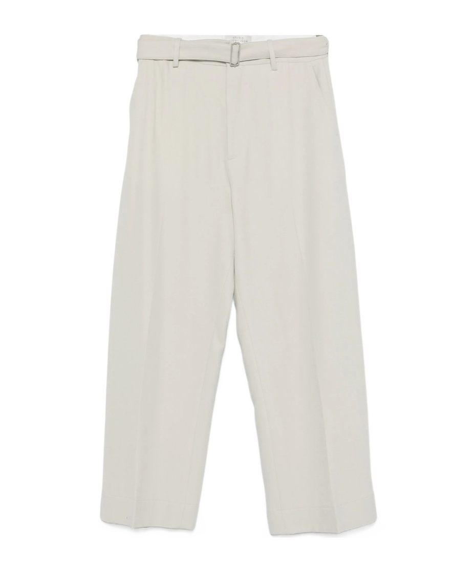 Studio Nicholson Belt-loop Casual Pants In White