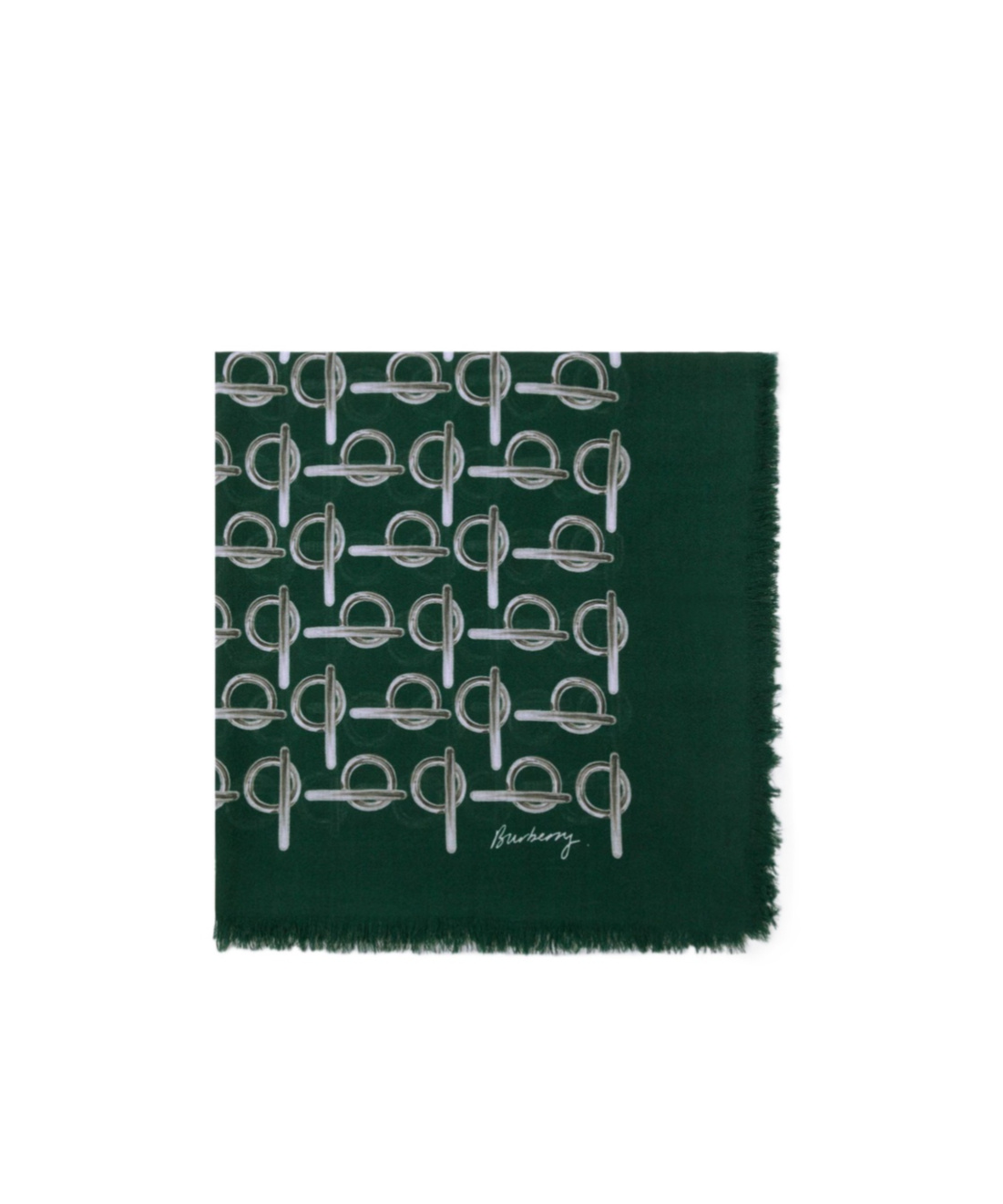 Burberry B-print Wool Scarf In Green