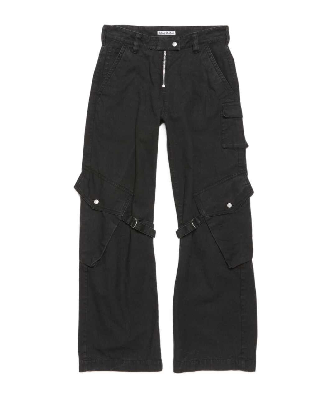 Acne Studios Mid-waist Straight-leg Trousers In Black