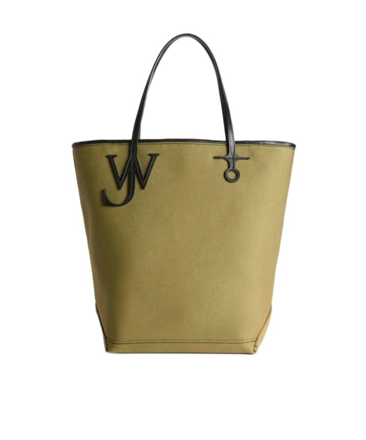 Jw Anderson Large Anchor Canvas Tote In Khaki In Green
