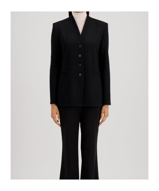 Harris Wharf London Black Single-breasted Jacket In Virgin Wool Women In Black