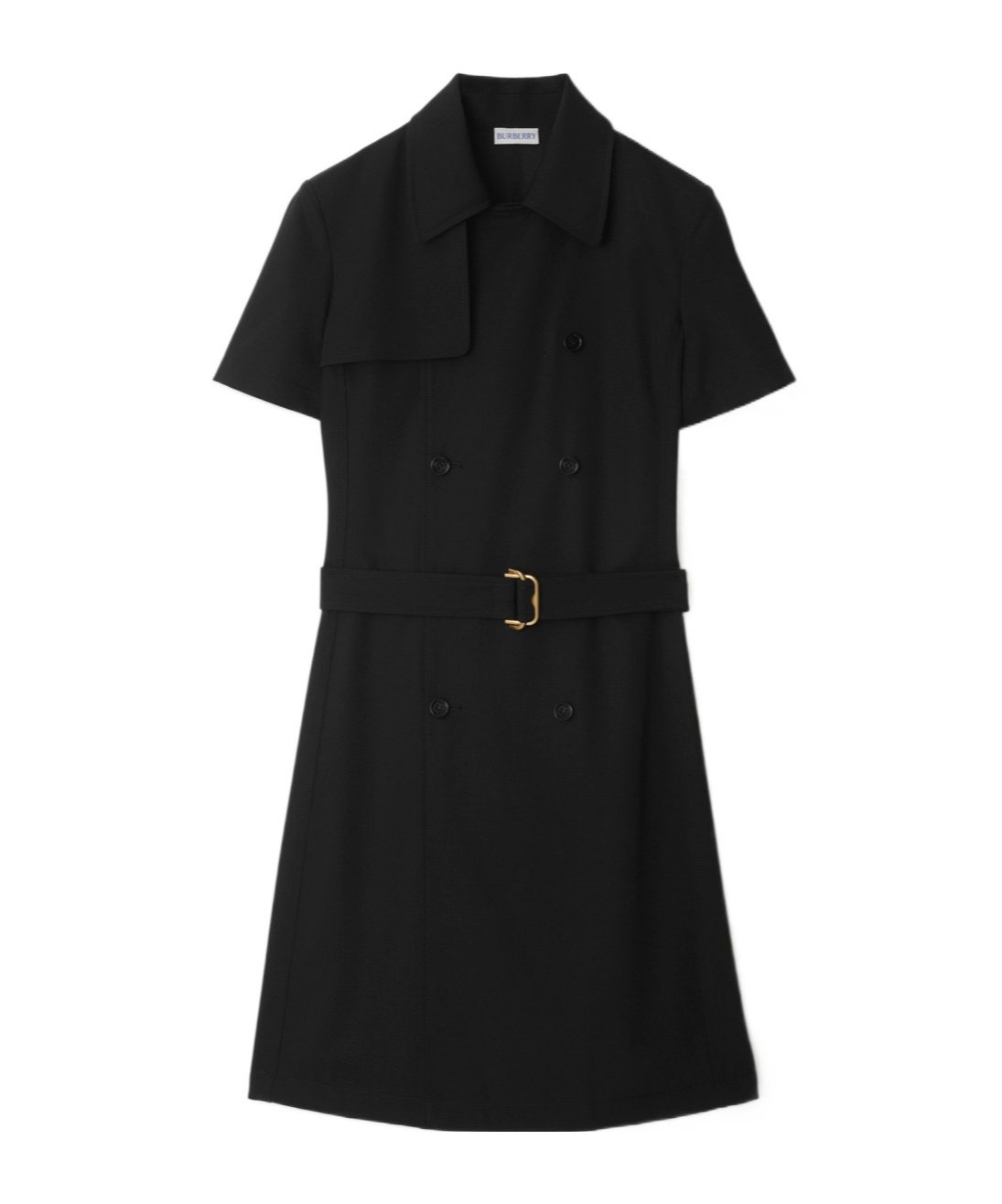 Burberry Waist Belted Midi Dress With Button Detailing In Black