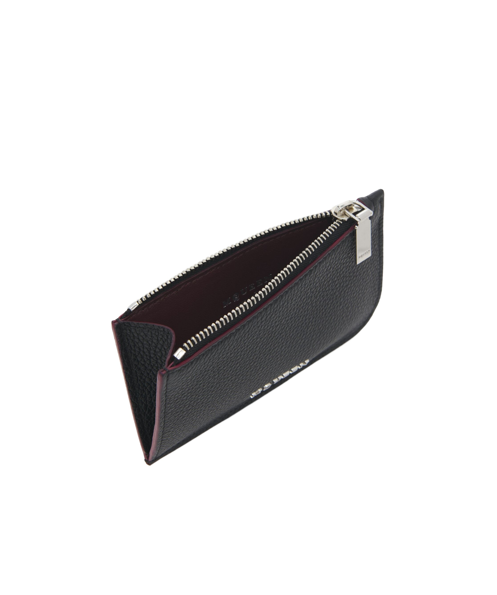 Alexander Mcqueen Sling Zipper Card Bag In Black