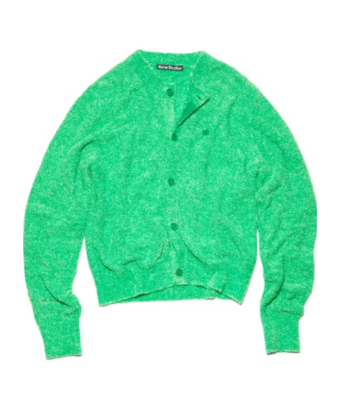 Acne Studios Round-necked Cardigan In Green