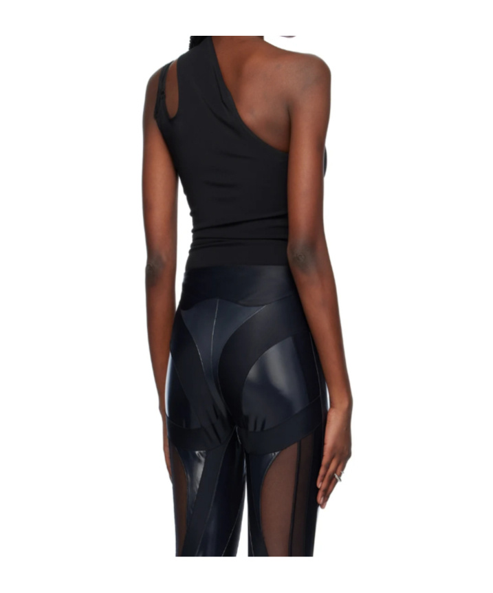 Shop Mugler One-shoulder Bodysuit In Black