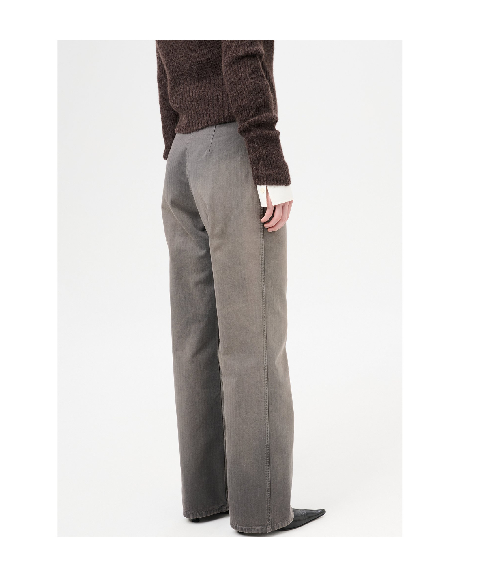 Our Legacy Faded Herringbone Motorcycle Pants In Brown
