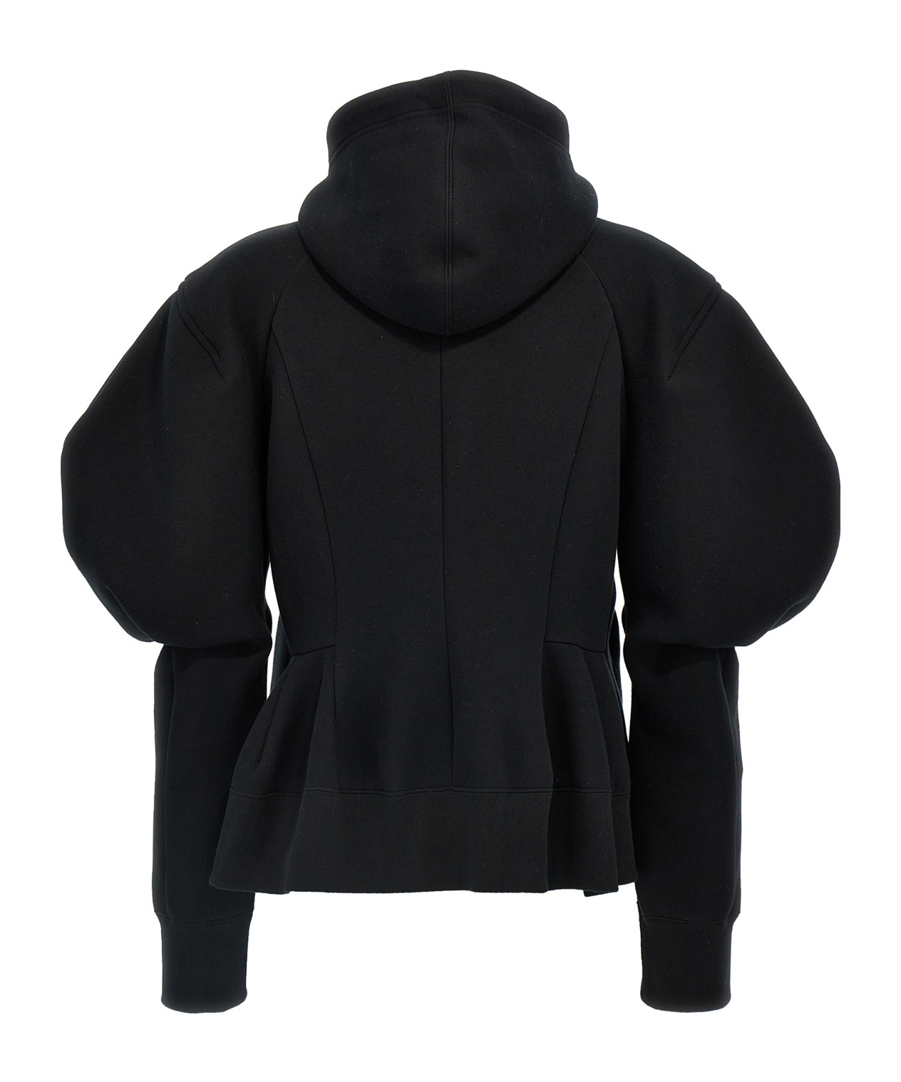 SACAI SACAI BALOON SLEEVED FLEECE HOODIE