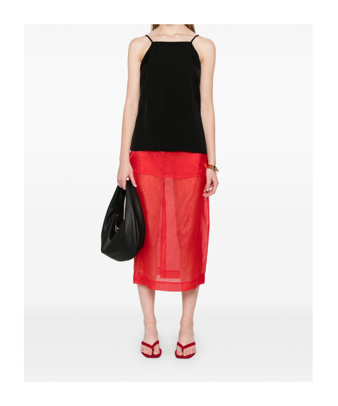 Twinset Black Top With Rear Tie Fastening Straps