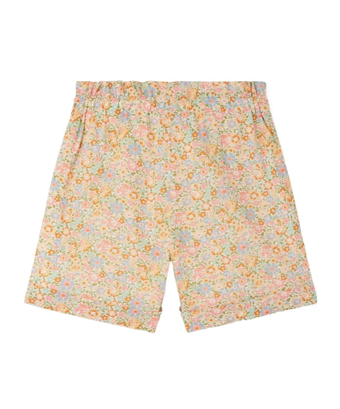 Bonpoint Girls Floral Print Cotton Shorts In Nude