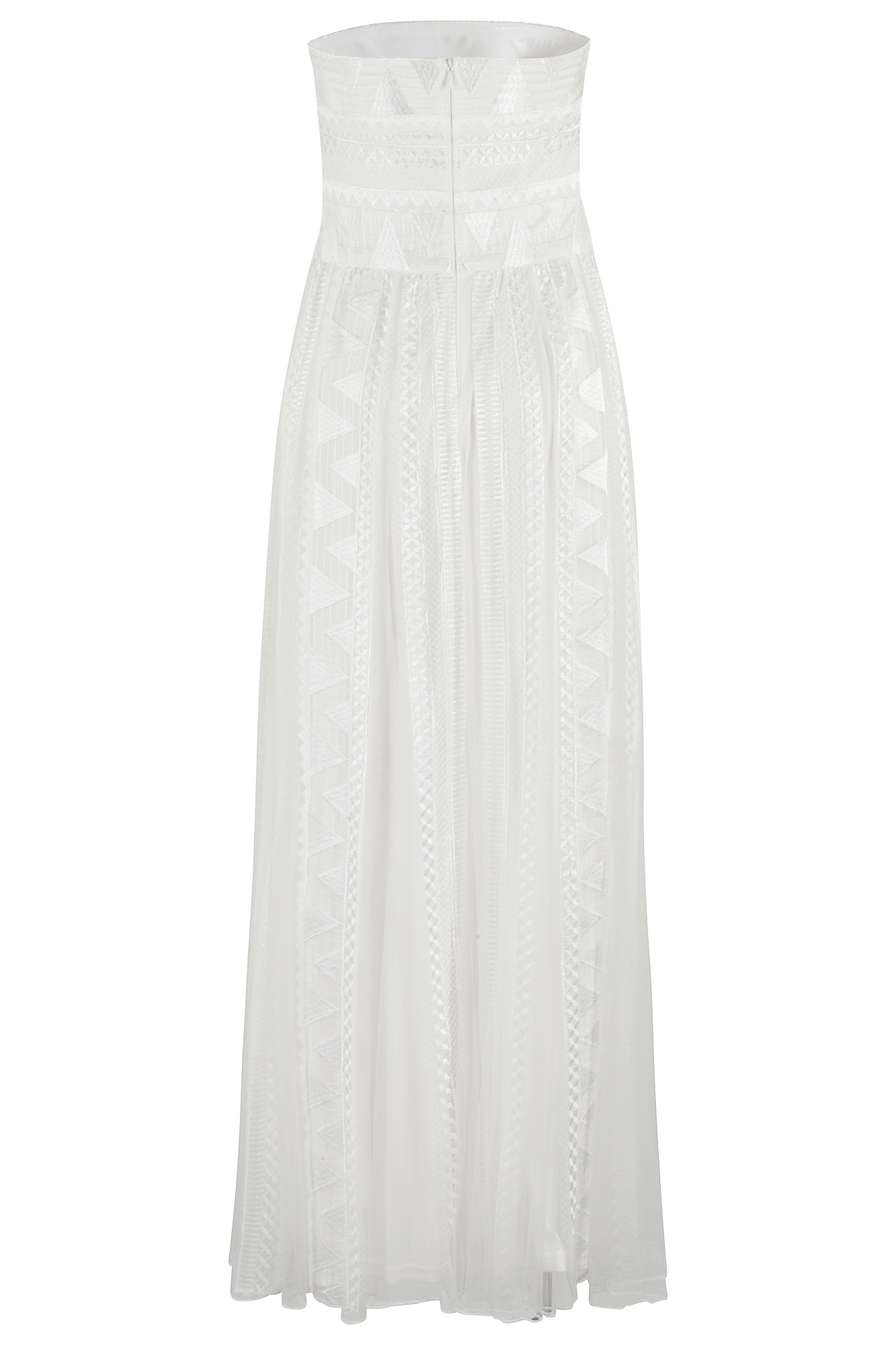 Ermanno Firenze Sleeveless Flared Tulle Dress With Tone-on-tone Embroidery