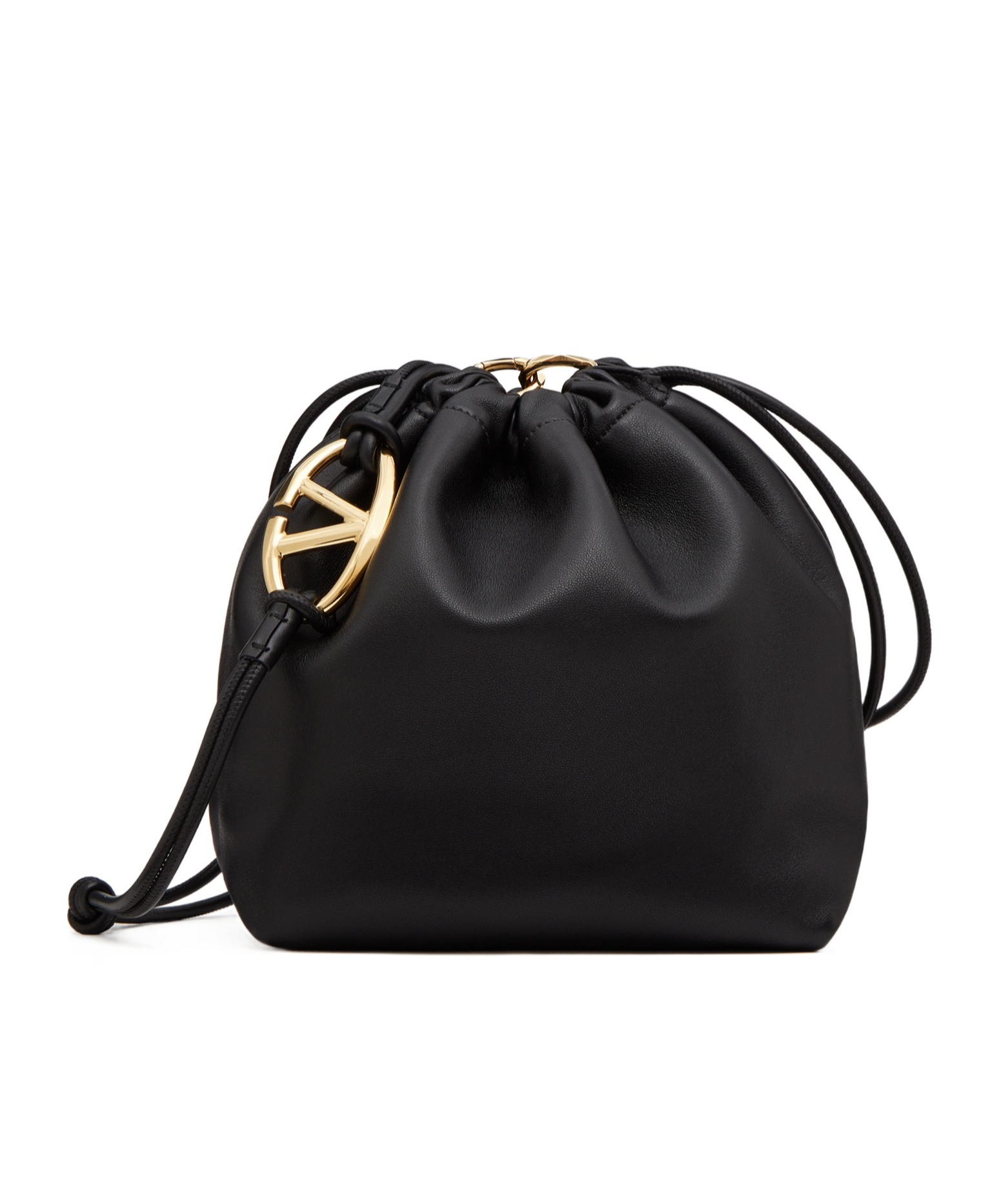 Valentino Vlogo Signature Drawstring Bag In Black