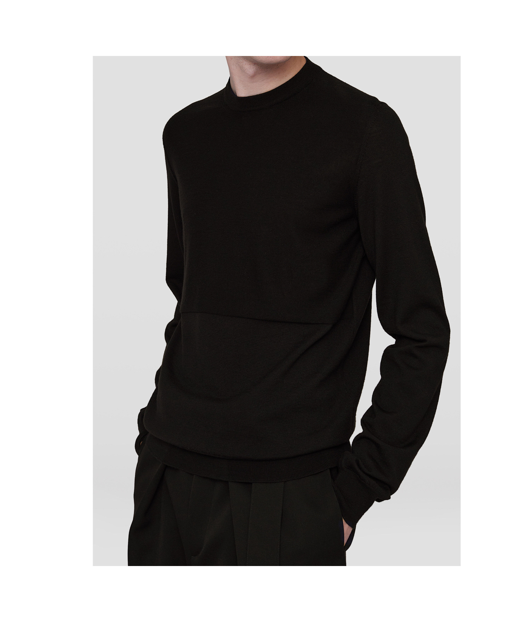 Jil Sander Crewneck Long-sleeved Jumper In Black