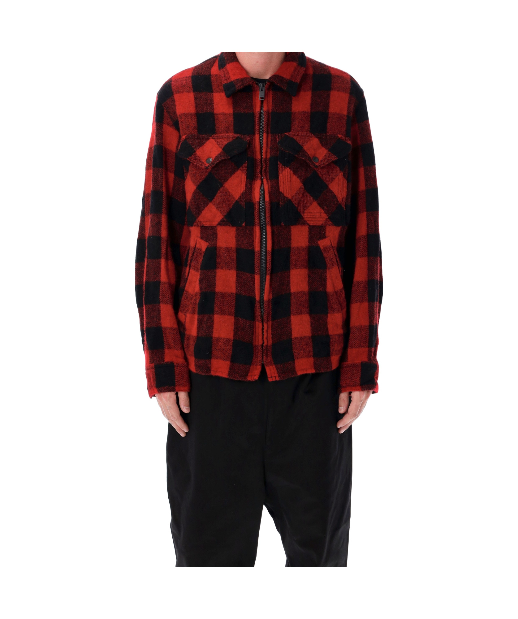 Junya Watanabe Long Sleeve Shirt Jacket With Flap Pockets In Multi