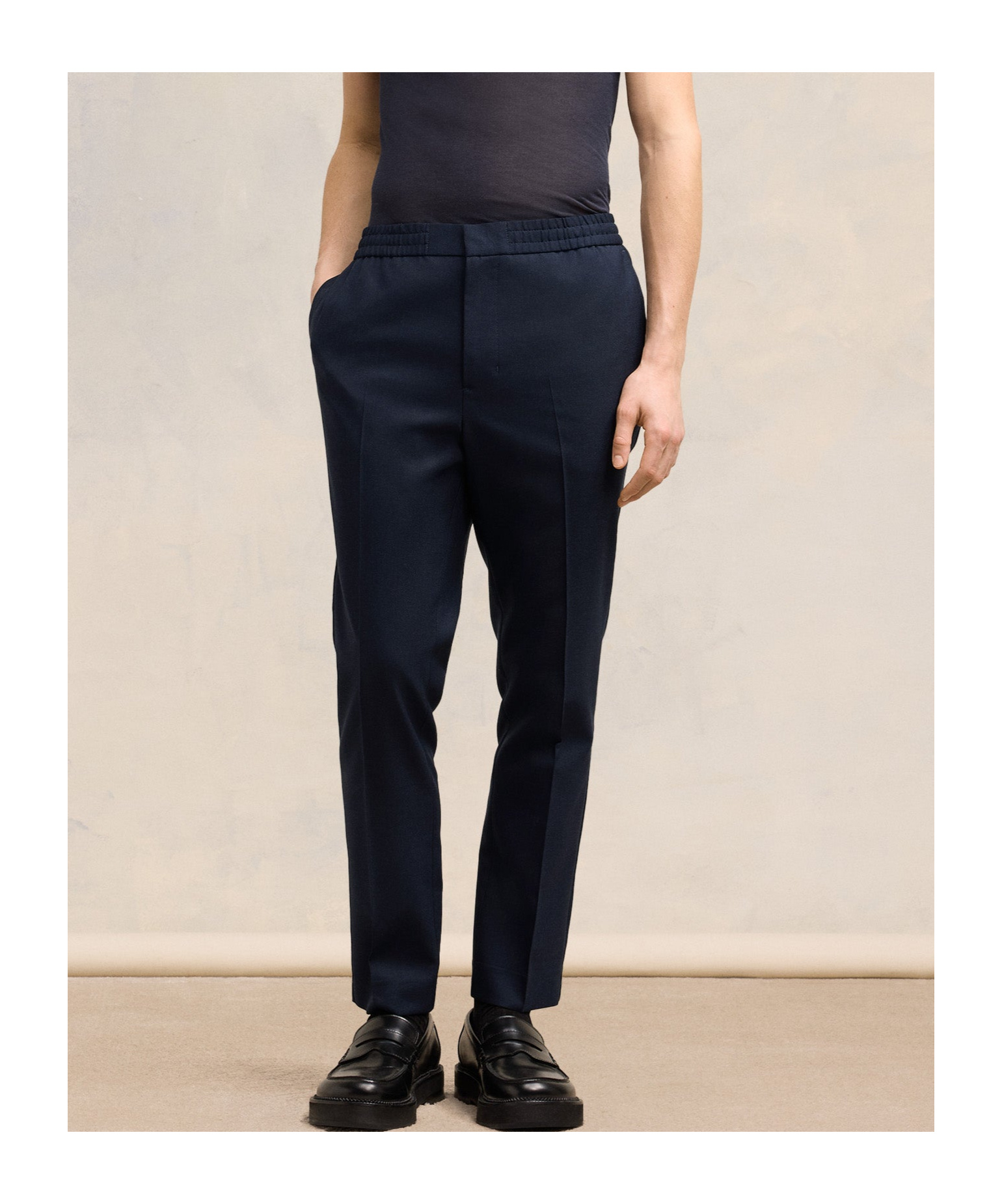 Shop Ami Alexandre Mattiussi Ami Paris Straight-leg Tailored Pants In Black